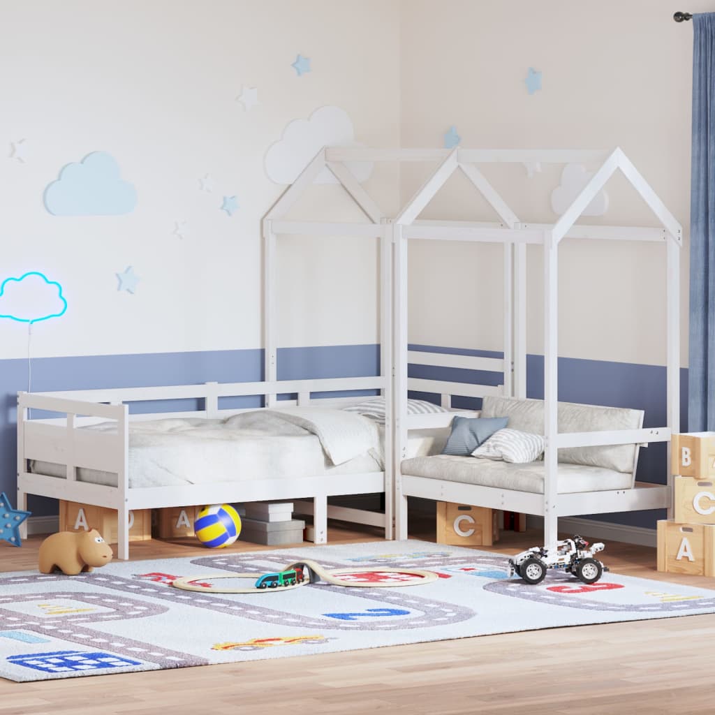 Ensemble de lit de jour et de banc et toit sans matelas blanc - XIOS