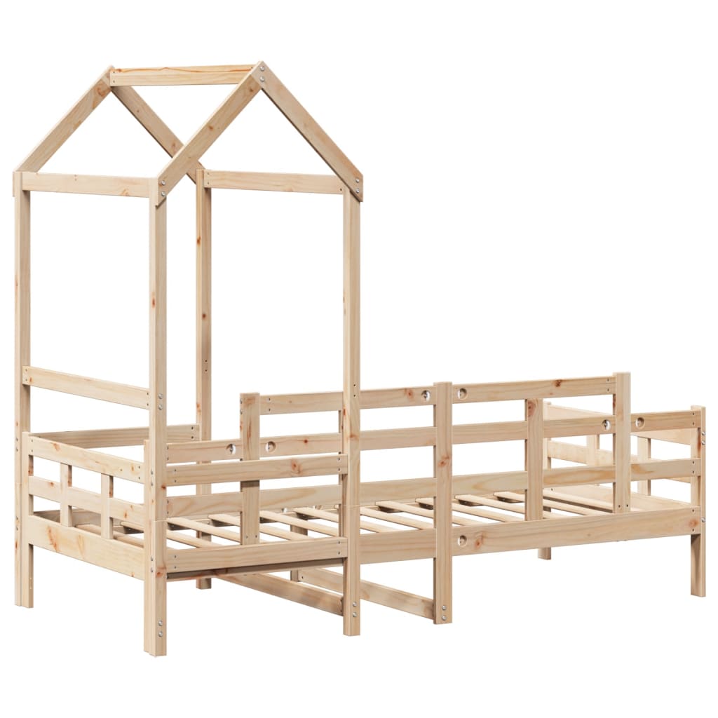 Lit de jour avec toit sans matelas 80x200 cm bois massif - XIOS
