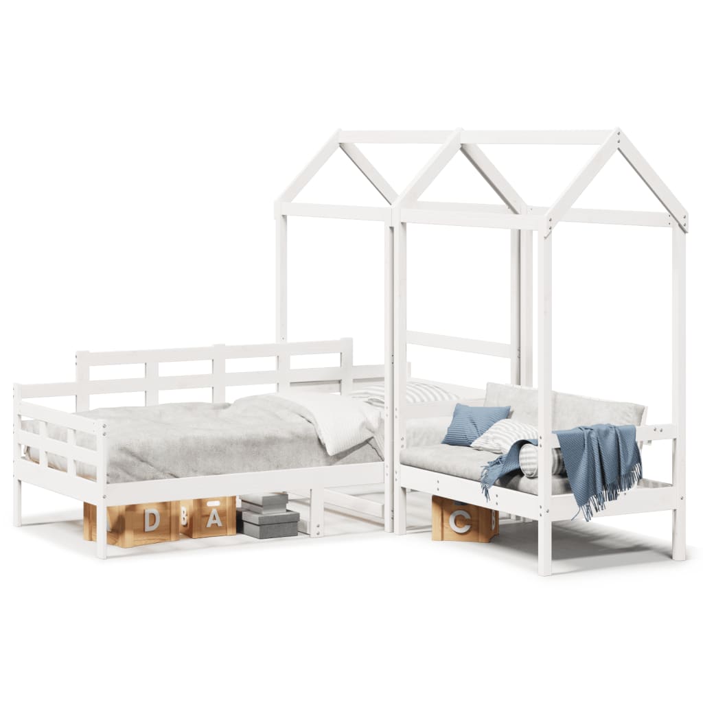 Ensemble de lit de jour et de banc et toit sans matelas blanc - XIOS