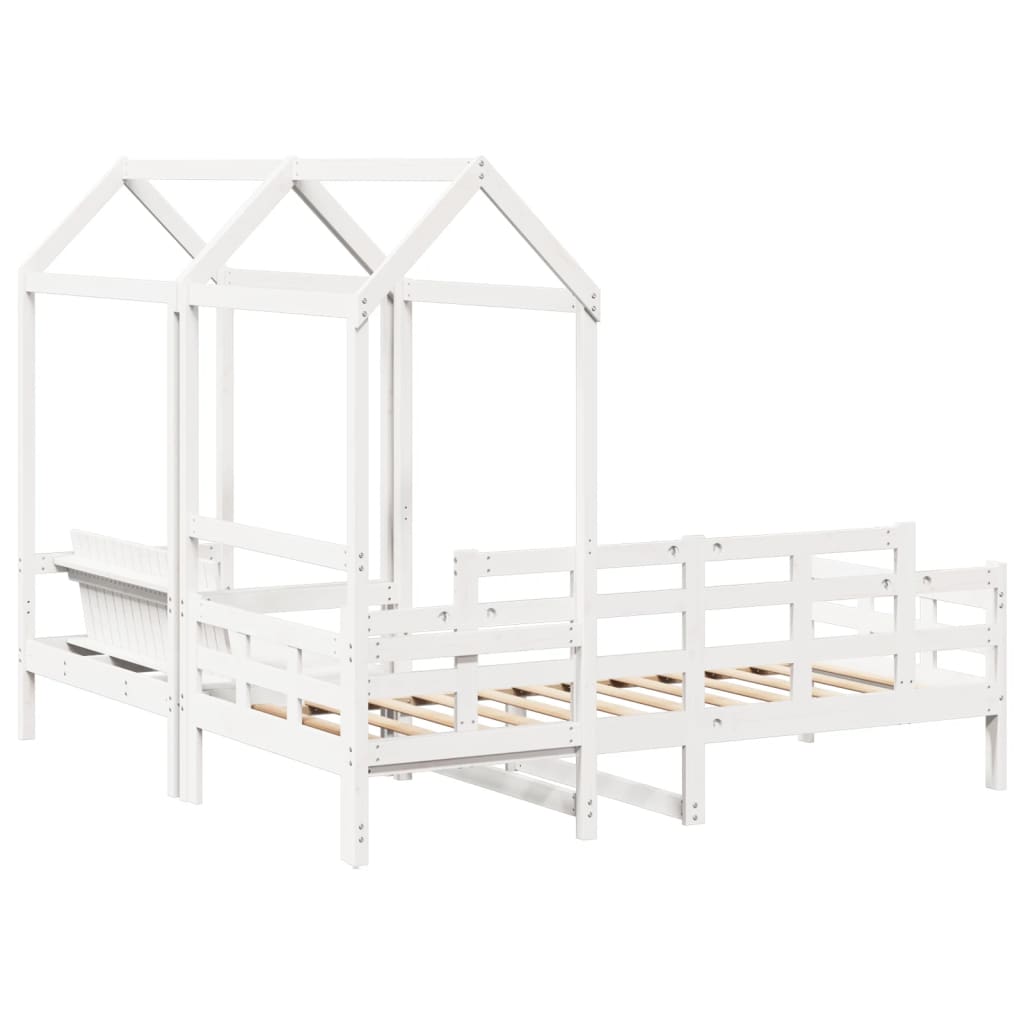 Ensemble de lit de jour et de banc et toit sans matelas blanc - XIOS