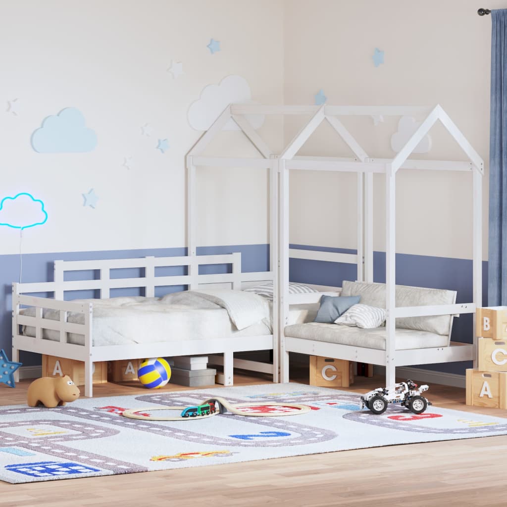 Ensemble de lit de jour et de banc et toit sans matelas blanc - XIOS