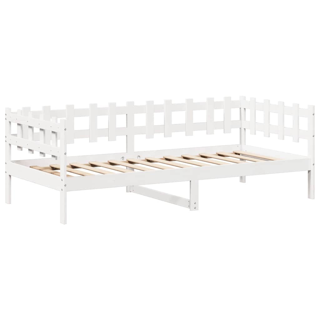 Lit de jour avec toit sans matelas blanc 80x200 cm bois massif - XIOS