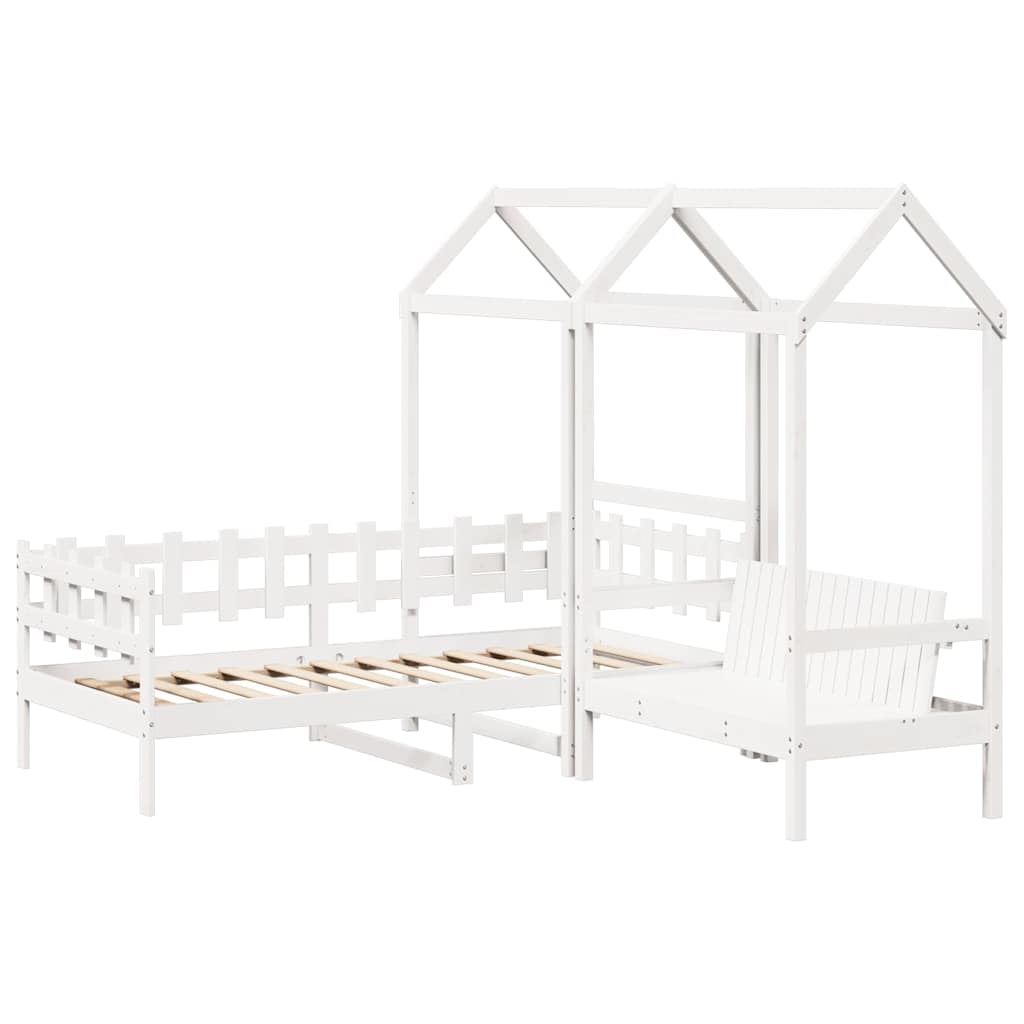 Ensemble de lit de jour et de banc et toit sans matelas blanc - XIOS