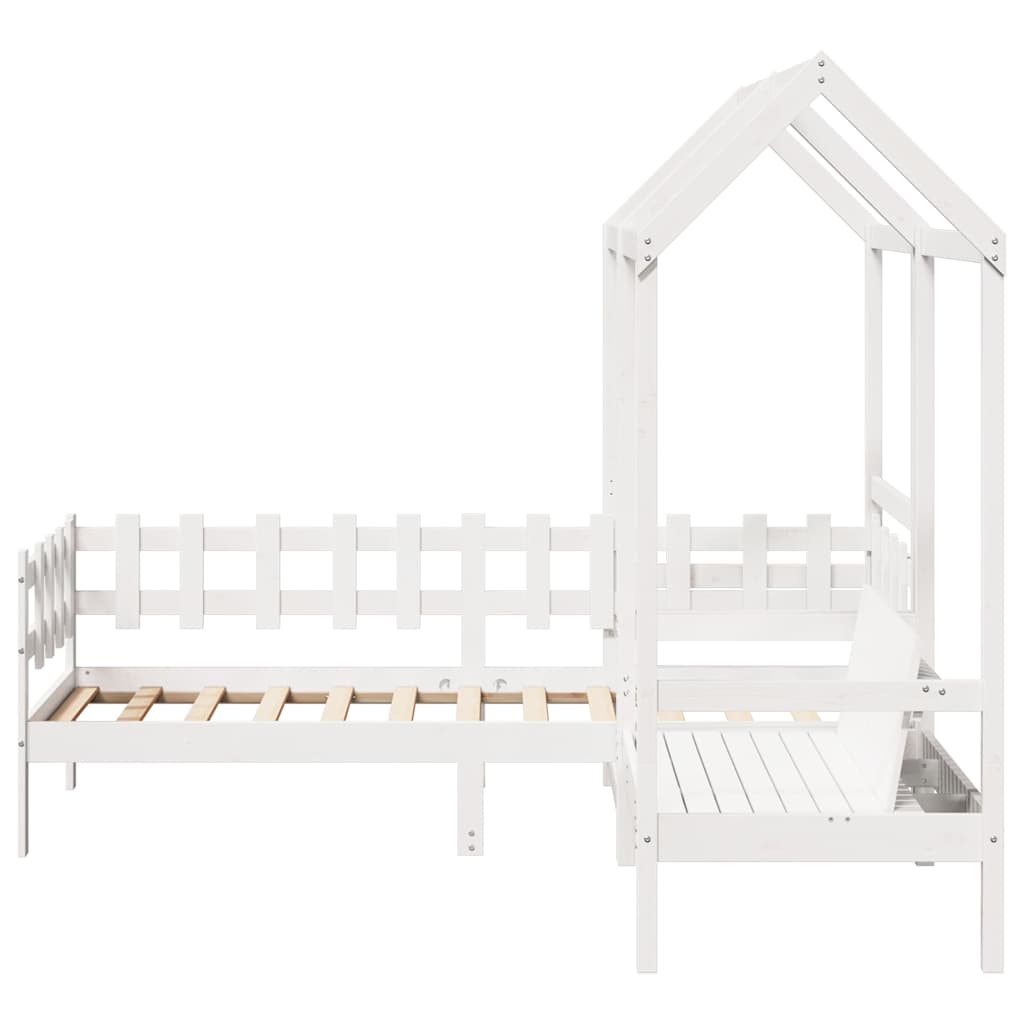 Ensemble de lit de jour et de banc et toit sans matelas blanc - XIOS