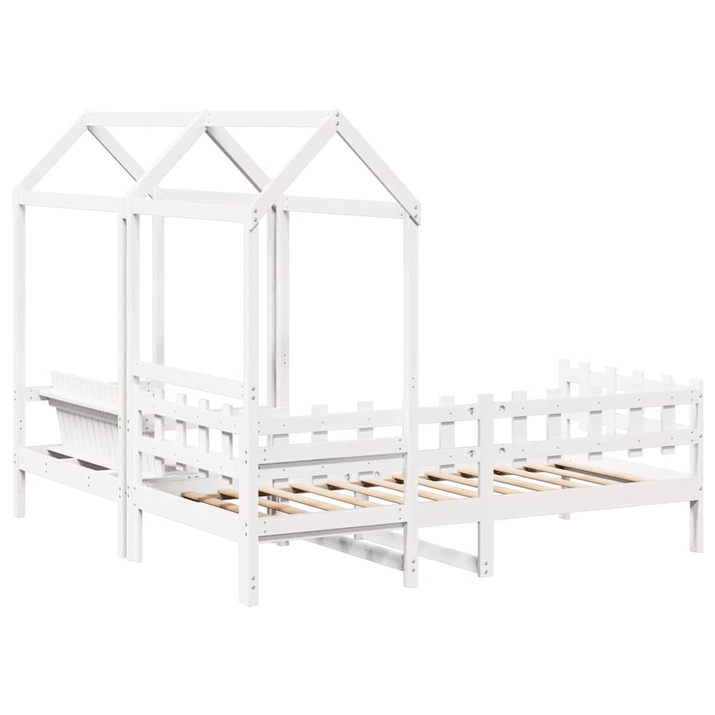 Ensemble de lit de jour et de banc et toit sans matelas blanc - XIOS