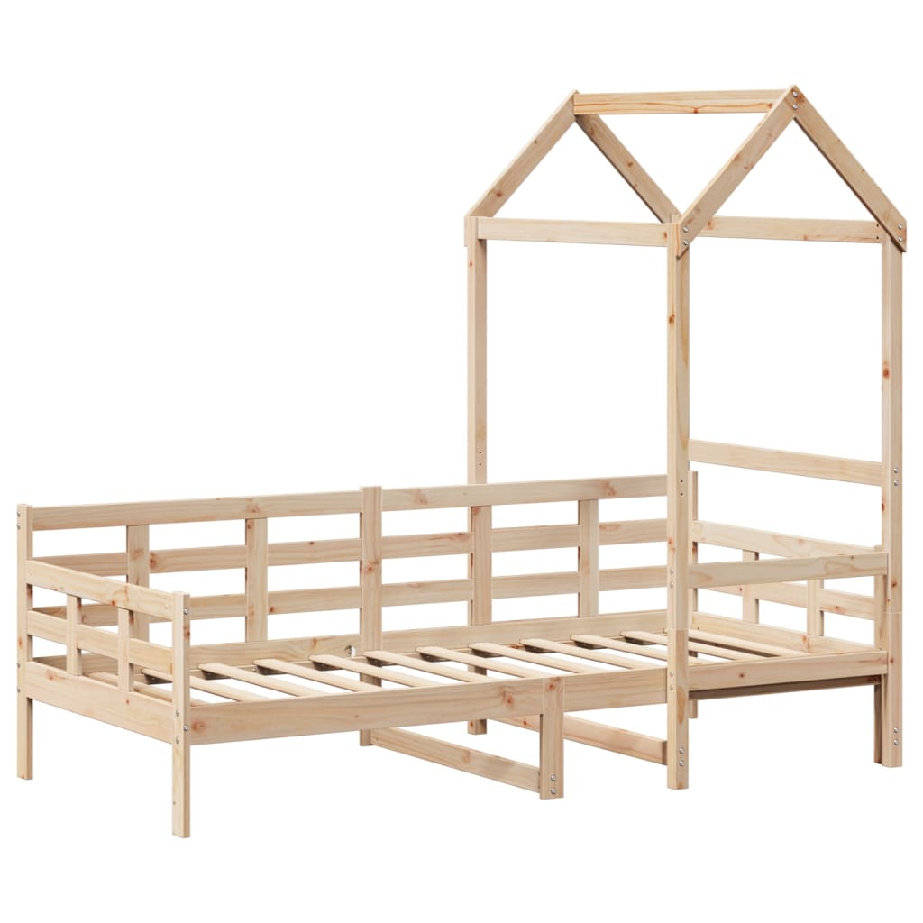 Lit de jour avec toit sans matelas 80x200 cm bois massif - XIOS