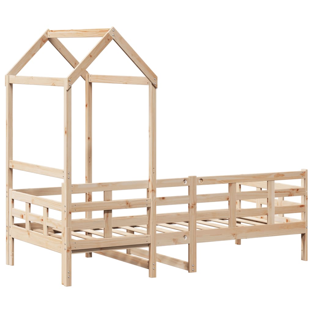 Lit de jour avec toit sans matelas 80x200 cm bois massif - XIOS