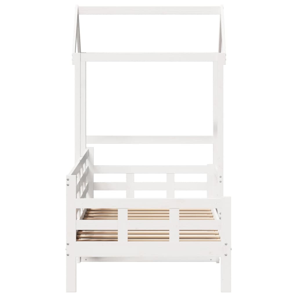 Lit de jour avec toit sans matelas blanc 80x200 cm bois massif - XIOS