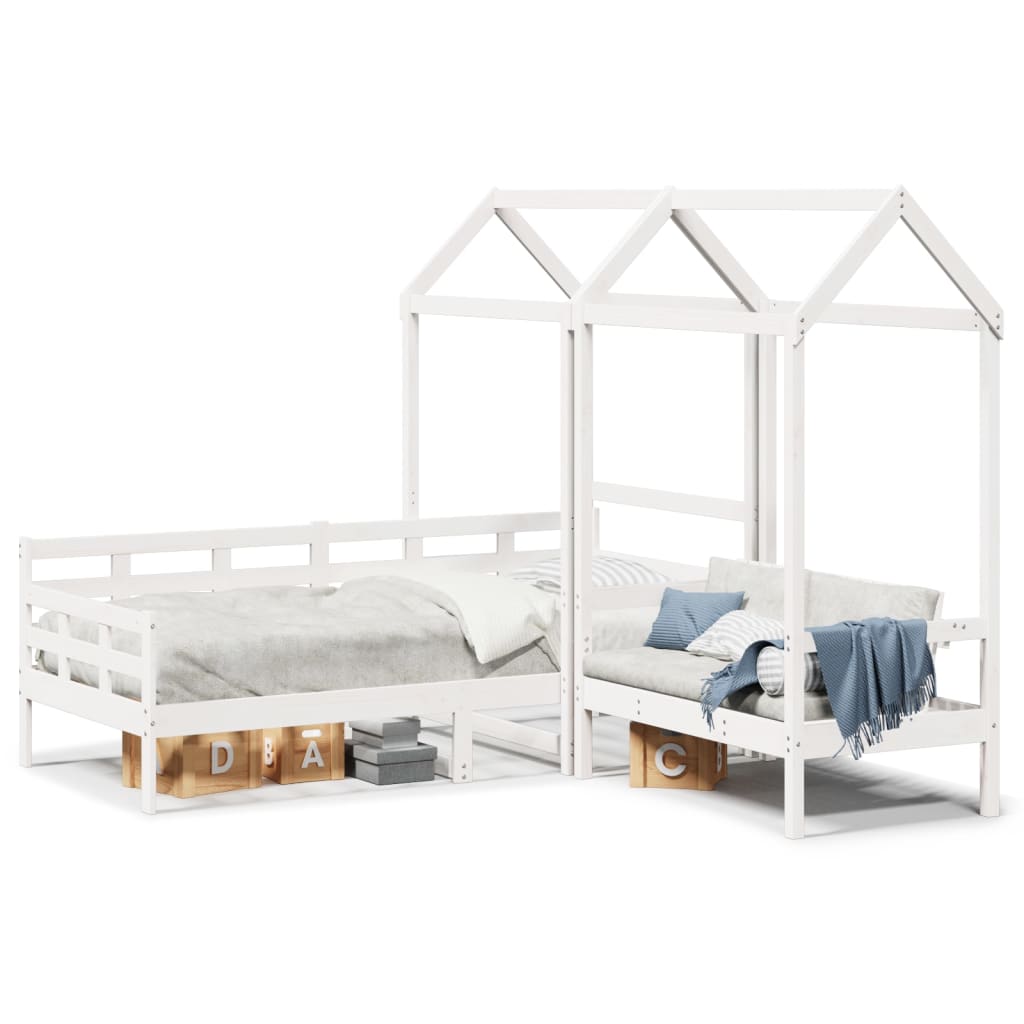 Ensemble de lit de jour et de banc et toit sans matelas blanc - XIOS