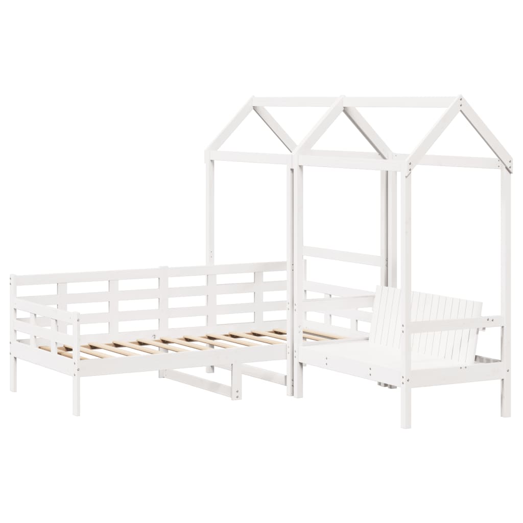 Ensemble de lit de jour et de banc et toit sans matelas blanc - XIOS