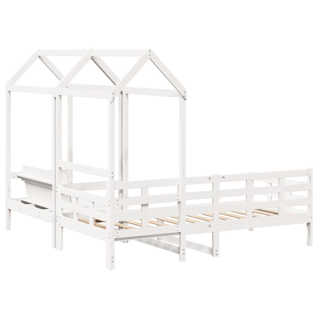 Ensemble de lit de jour et de banc et toit sans matelas blanc - XIOS