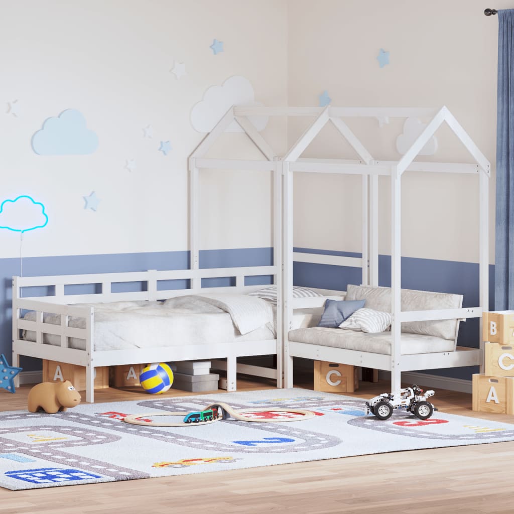 Ensemble de lit de jour et de banc et toit sans matelas blanc - XIOS