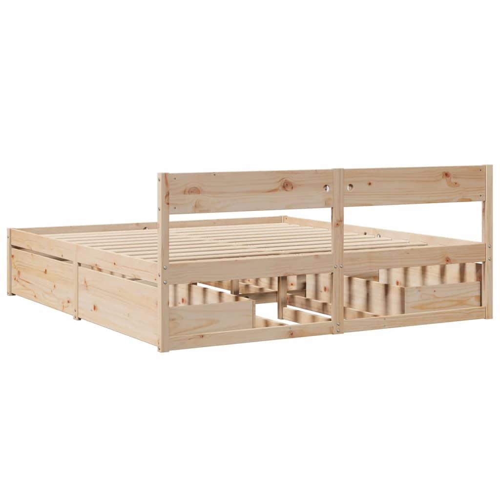 Cadre de lit sans matelas 180x200 cm bois massif de pin - XIOS
