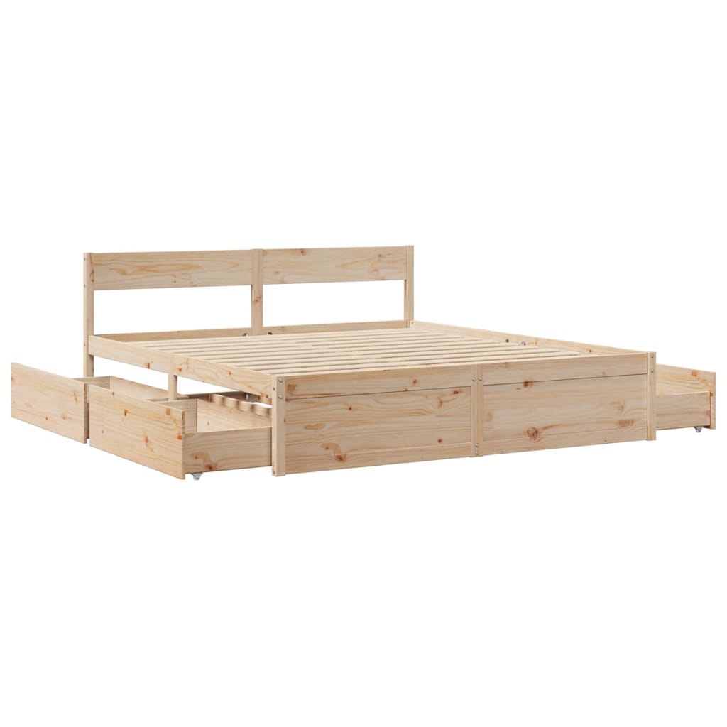 Cadre de lit sans matelas 180x200 cm bois massif de pin - XIOS