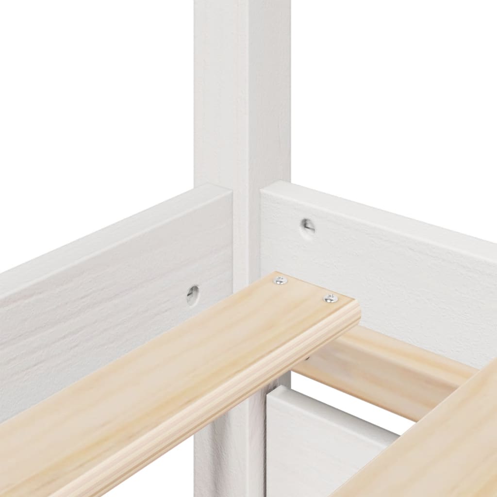 Cadre de lit sans matelas blanc 160x200 cm bois de pin massif - XIOS
