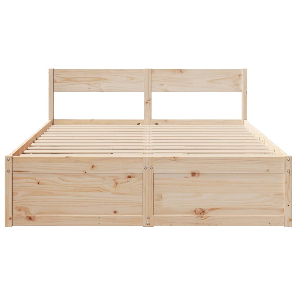 Cadre de lit sans matelas 140x200 cm bois massif de pin - XIOS