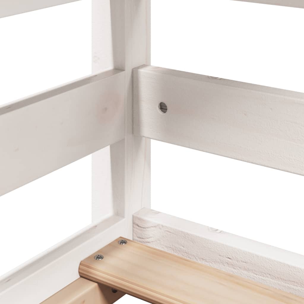 Lit superposé sans matelas blanc 90x200 cm bois de pin massif - XIOS