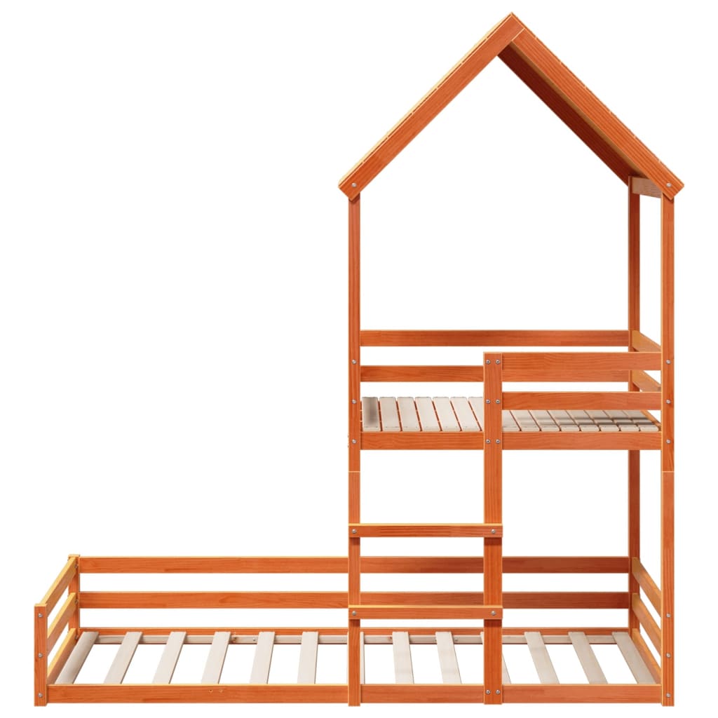 Lit superposé sans matelas cire marron 90x190 cm pin massif - XIOS