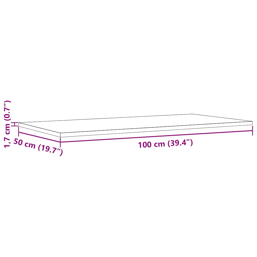 Dessus de table 4pcs 100x50x1,7cm rectangulaire bois pin massif - XIOS