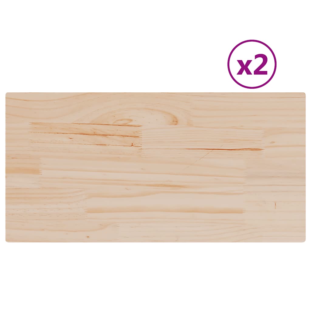 Dessus de table 2 pcs 90x45x2,5cm rectangulaire bois pin massif - XIOS