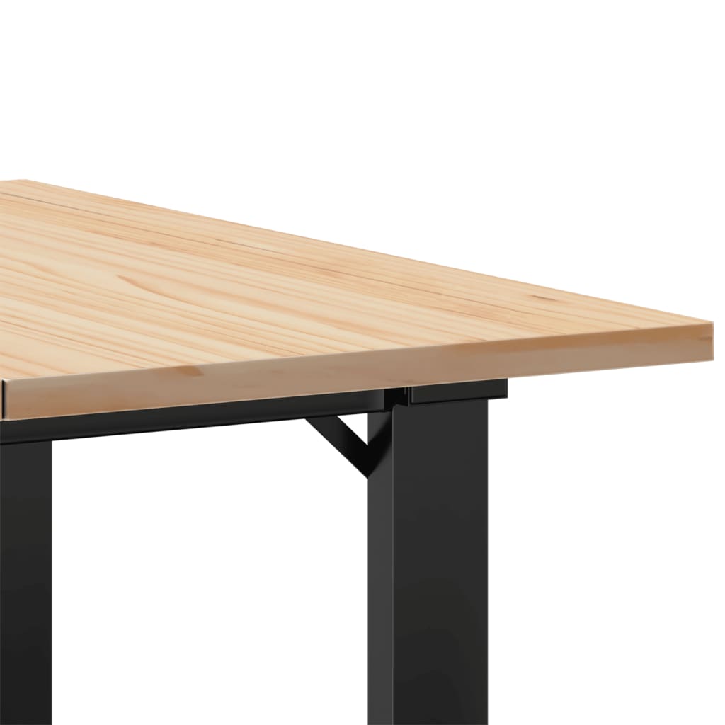Table basse cadre en O 70x70x40 cm bois de pin massif et acier - XIOS