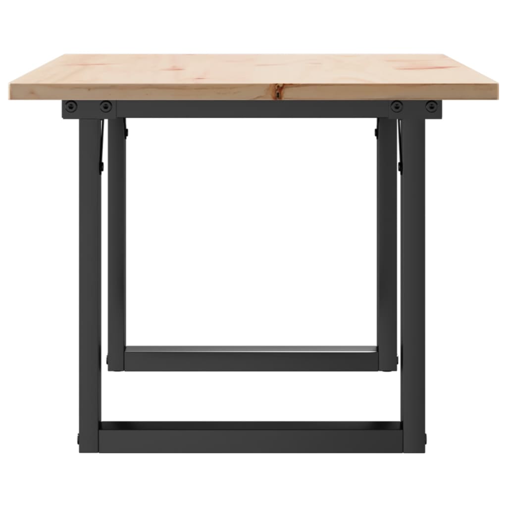 Table basse cadre en O 80x50x40 cm bois de pin massif et acier