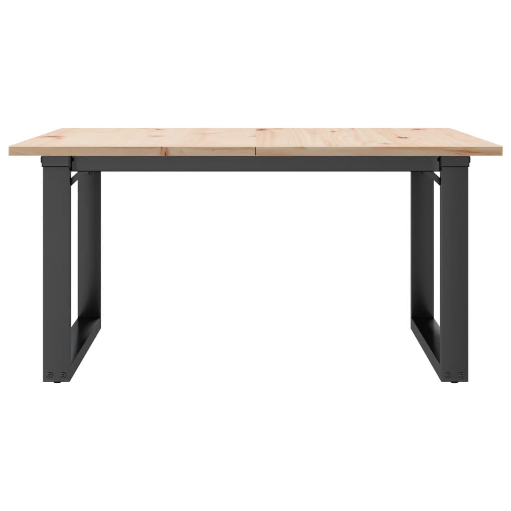 Table basse cadre en O 90x90x45 cm bois de pin massif et acier - XIOS