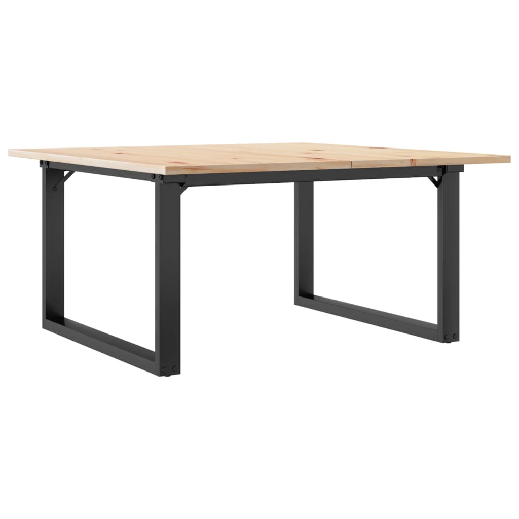 Table basse cadre en O 90x90x45 cm bois de pin massif et acier - XIOS