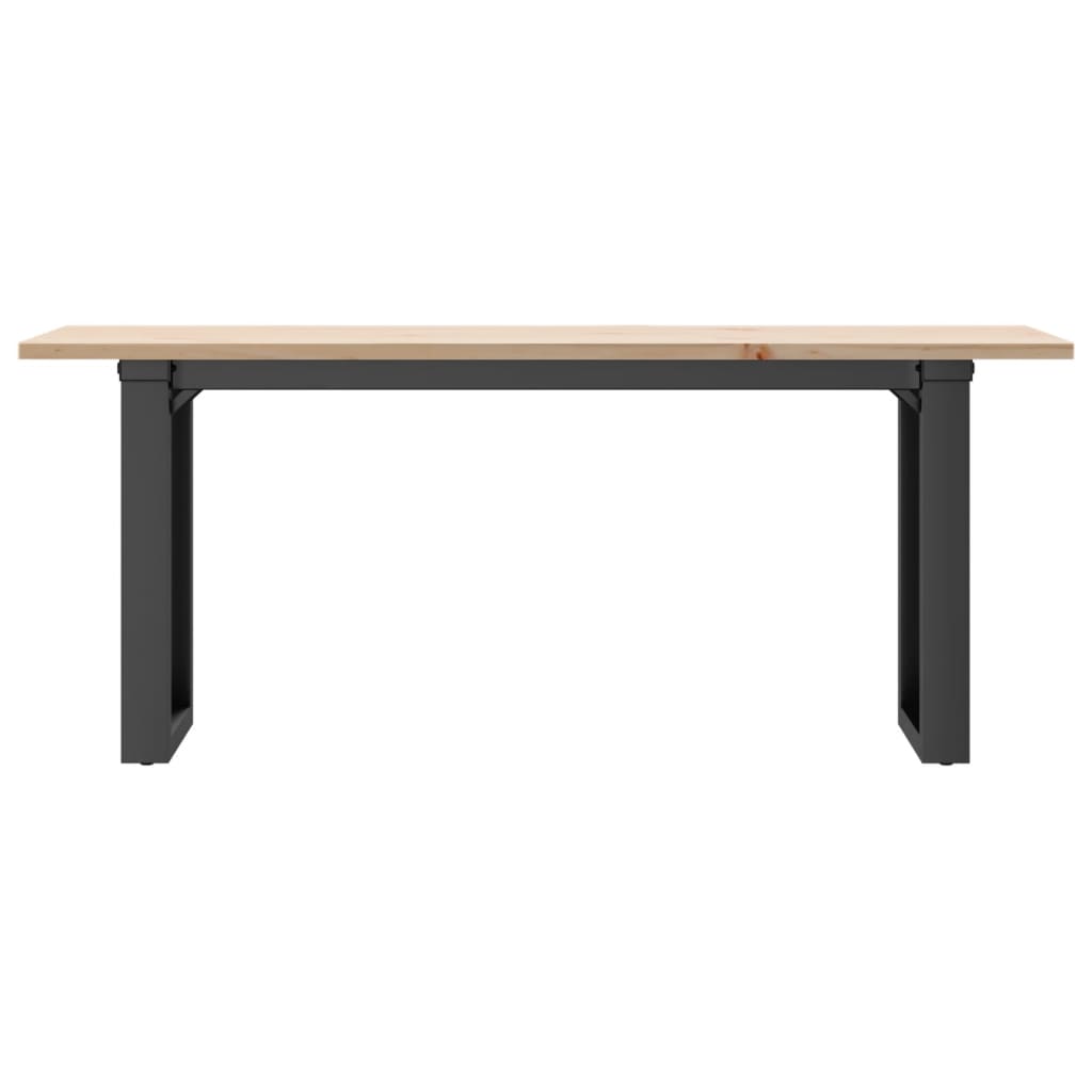 Table basse cadre en O 110x40x45 cm bois de pin massif et fonte - XIOS