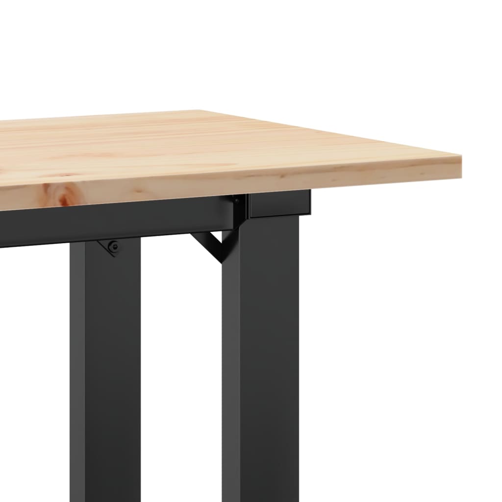 Table basse cadre en O 110x40x45 cm bois de pin massif et fonte - XIOS