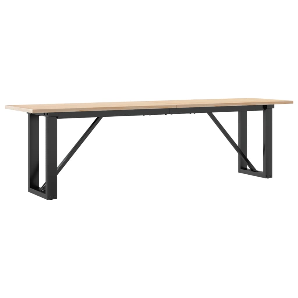 Table basse cadre en O 160x40x45 cm bois de pin massif et acier - XIOS