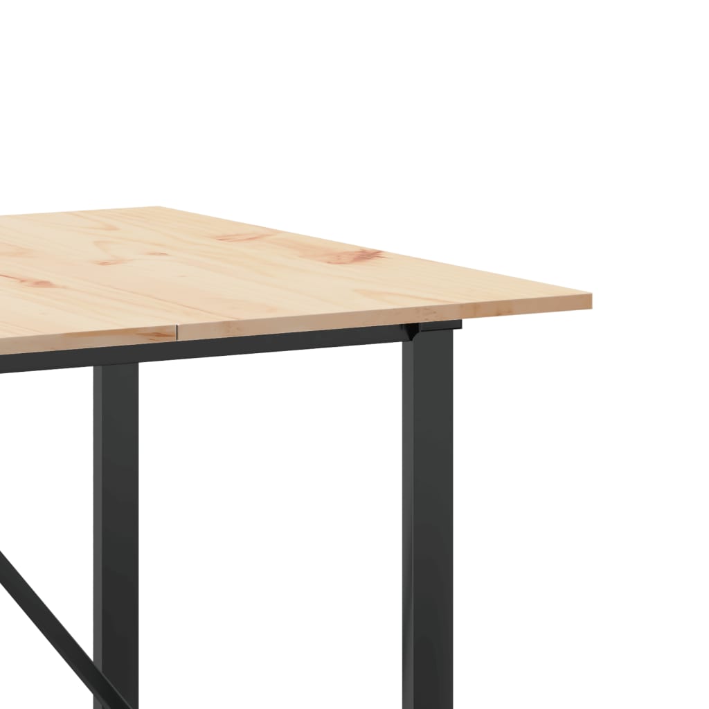Table à manger cadre en O 200x100x75cm bois de pin massif acier