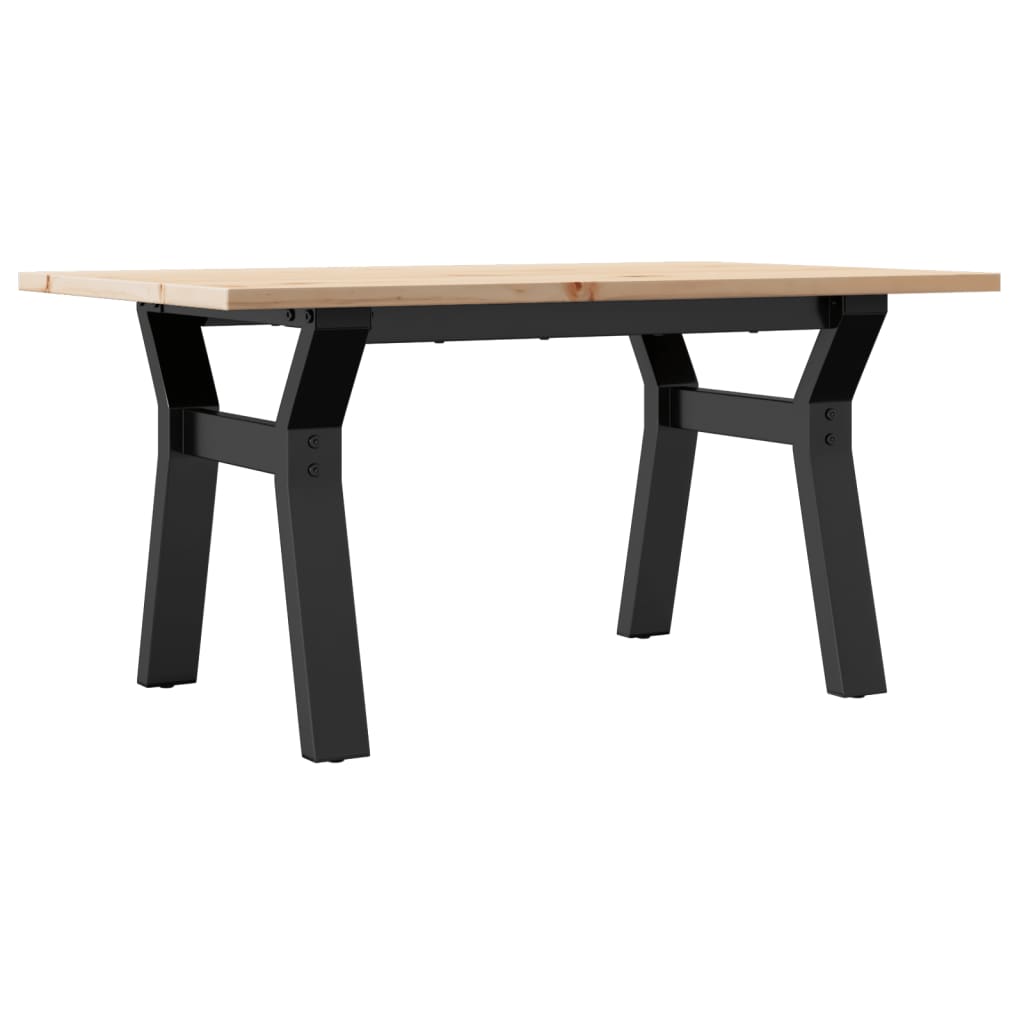 Table basse cadre en Y 80x50x40 cm bois de pin massif et fonte - XIOS
