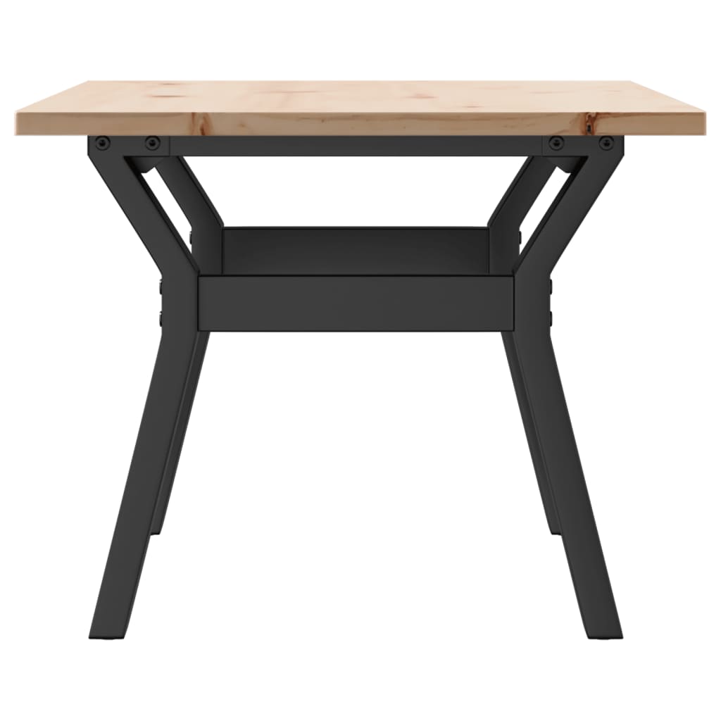 Table basse cadre en Y 80x50x40 cm bois de pin massif et fonte - XIOS