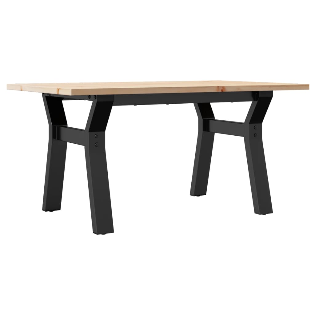Table basse cadre en Y 80x50x40 cm bois de pin massif et fonte - XIOS