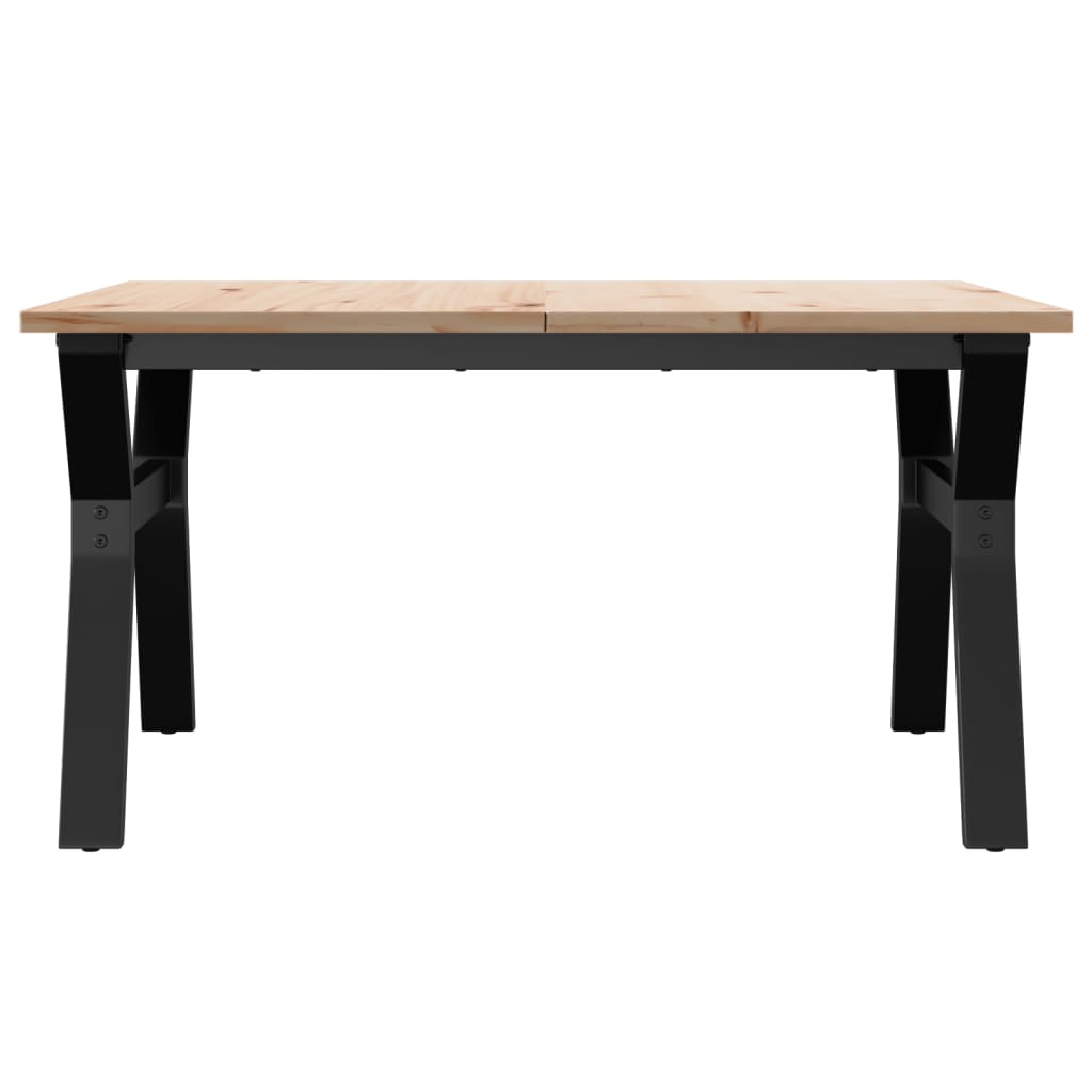 Table basse cadre en Y 90x90x45 cm bois de pin massif et acier - XIOS