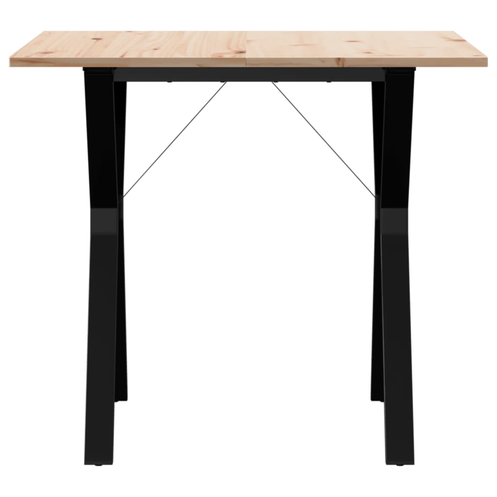 Table à manger cadre en Y 90x90x75 cm bois de pin massif acier - XIOS