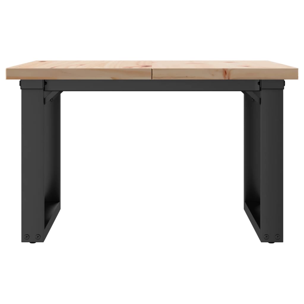 Table basse cadre en O 60x60x40,5cm bois de pin massif et fonte - XIOS