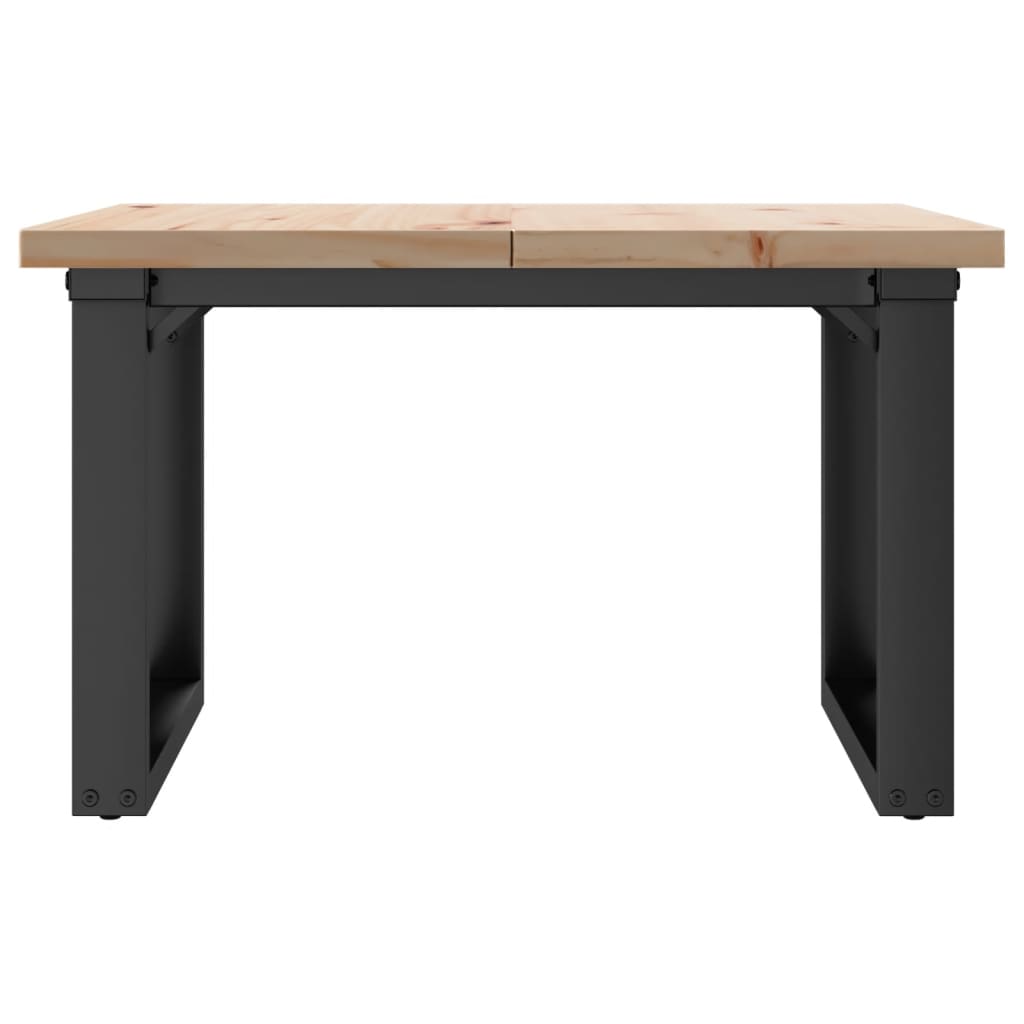 Table basse cadre en O 70x70x40,5cm bois de pin massif et fonte - XIOS