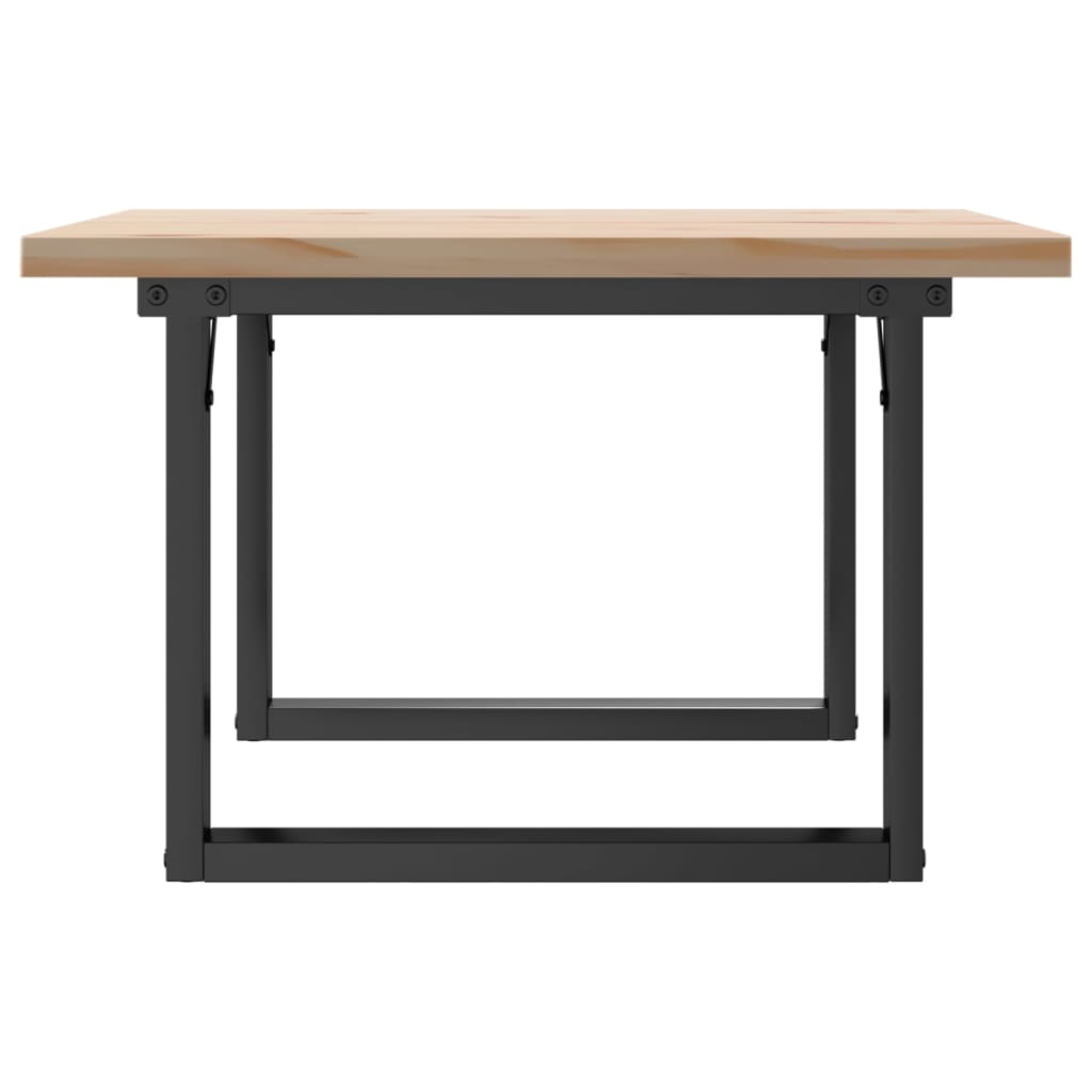 Table basse cadre en O 70x70x40,5cm bois de pin massif et fonte - XIOS