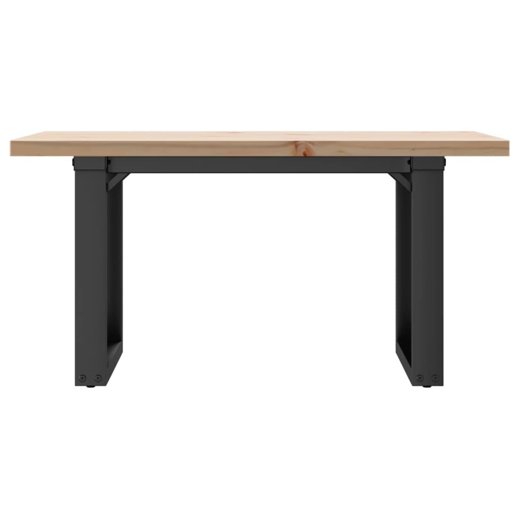 Table basse cadre en O 80x50x40,5cm bois de pin massif et fonte - XIOS