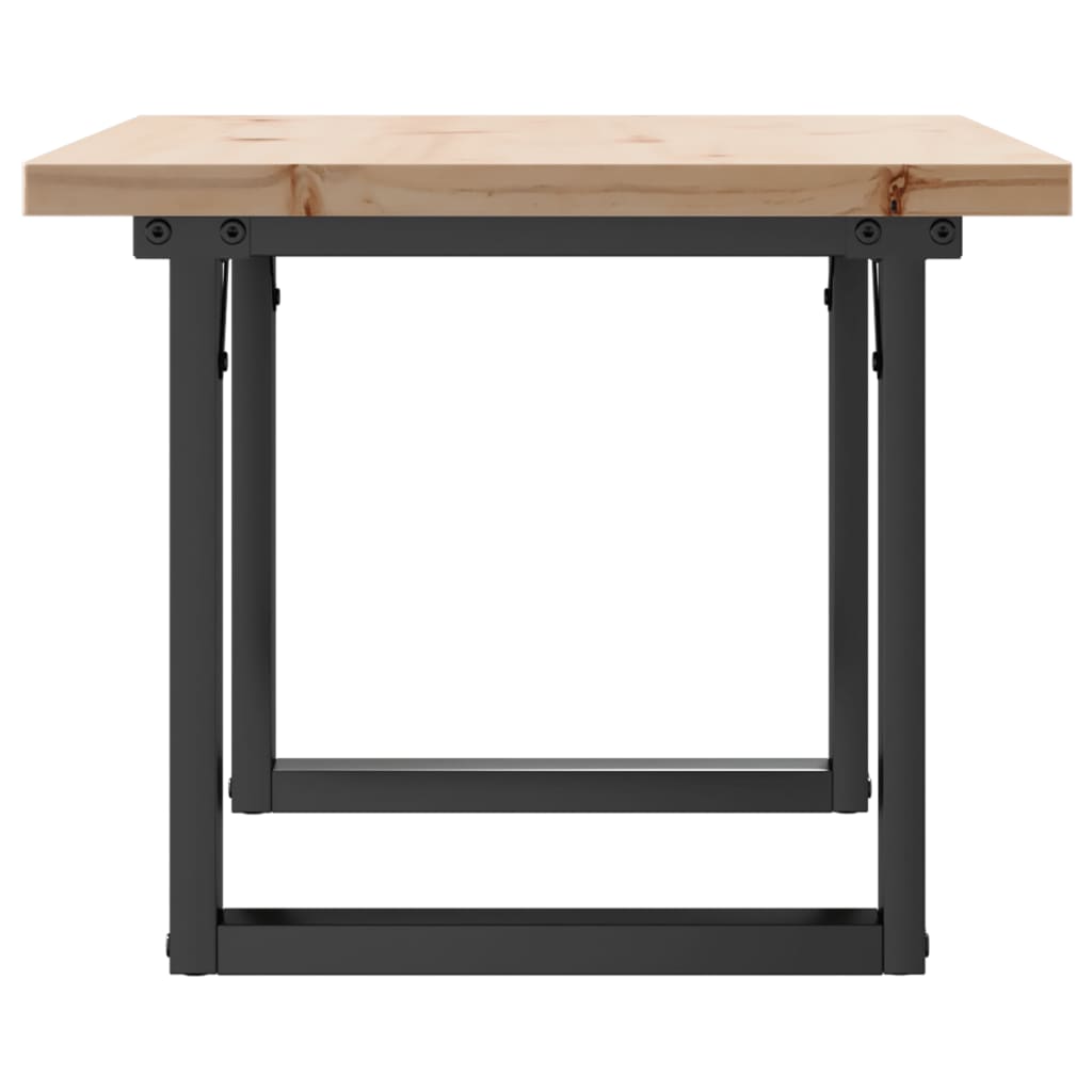 Table basse cadre en O 80x50x40,5cm bois de pin massif et fonte - XIOS