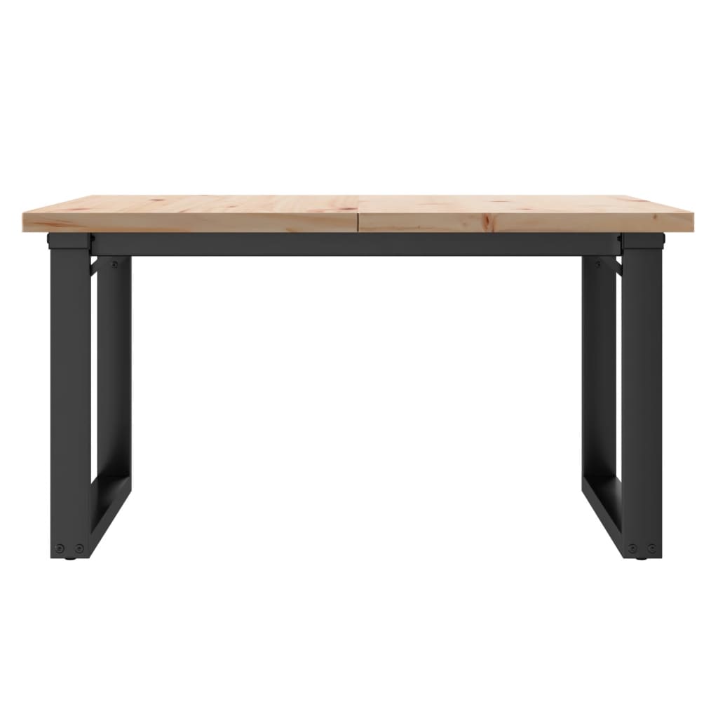 Table basse cadre en O 80x80x45,5cm bois de pin massif et fonte - XIOS