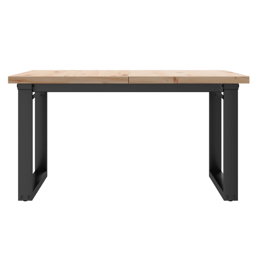 Table basse cadre en O 90x90x45,5cm bois de pin massif et fonte - XIOS