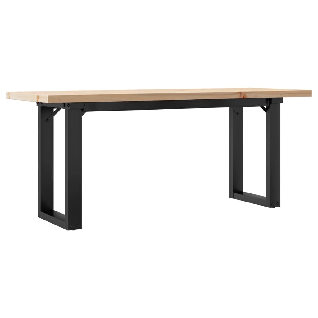 Table basse cadre en O 110x40x45,5 cm bois de pin massif fonte - XIOS