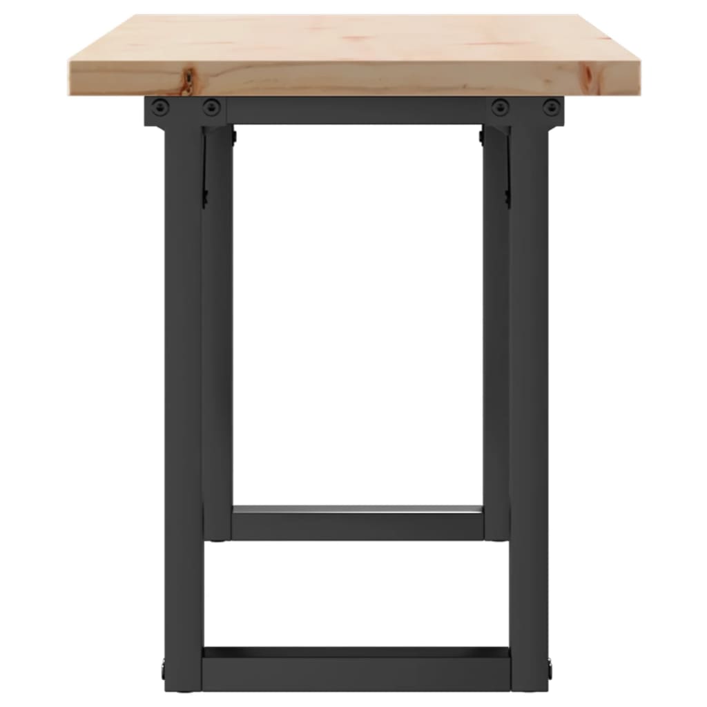 Table basse cadre en O 110x40x45,5 cm bois de pin massif fonte - XIOS