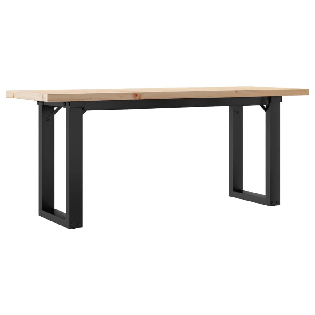 Table basse cadre en O 110x40x45,5 cm bois de pin massif fonte - XIOS