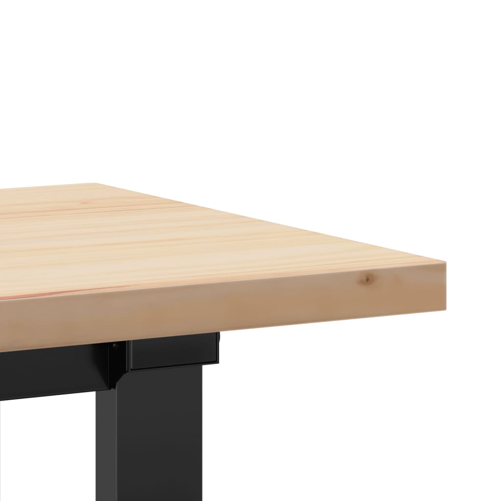 Table basse cadre en O 160x40x45,5 cm bois de pin massif acier - XIOS