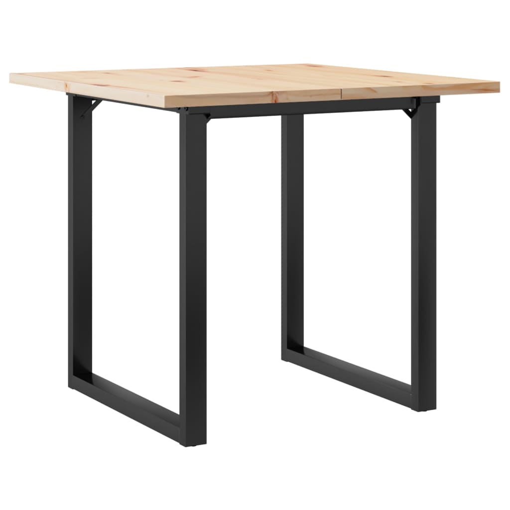 Table à manger cadre en O 80x80x75,5cm bois de pin massif acier - XIOS