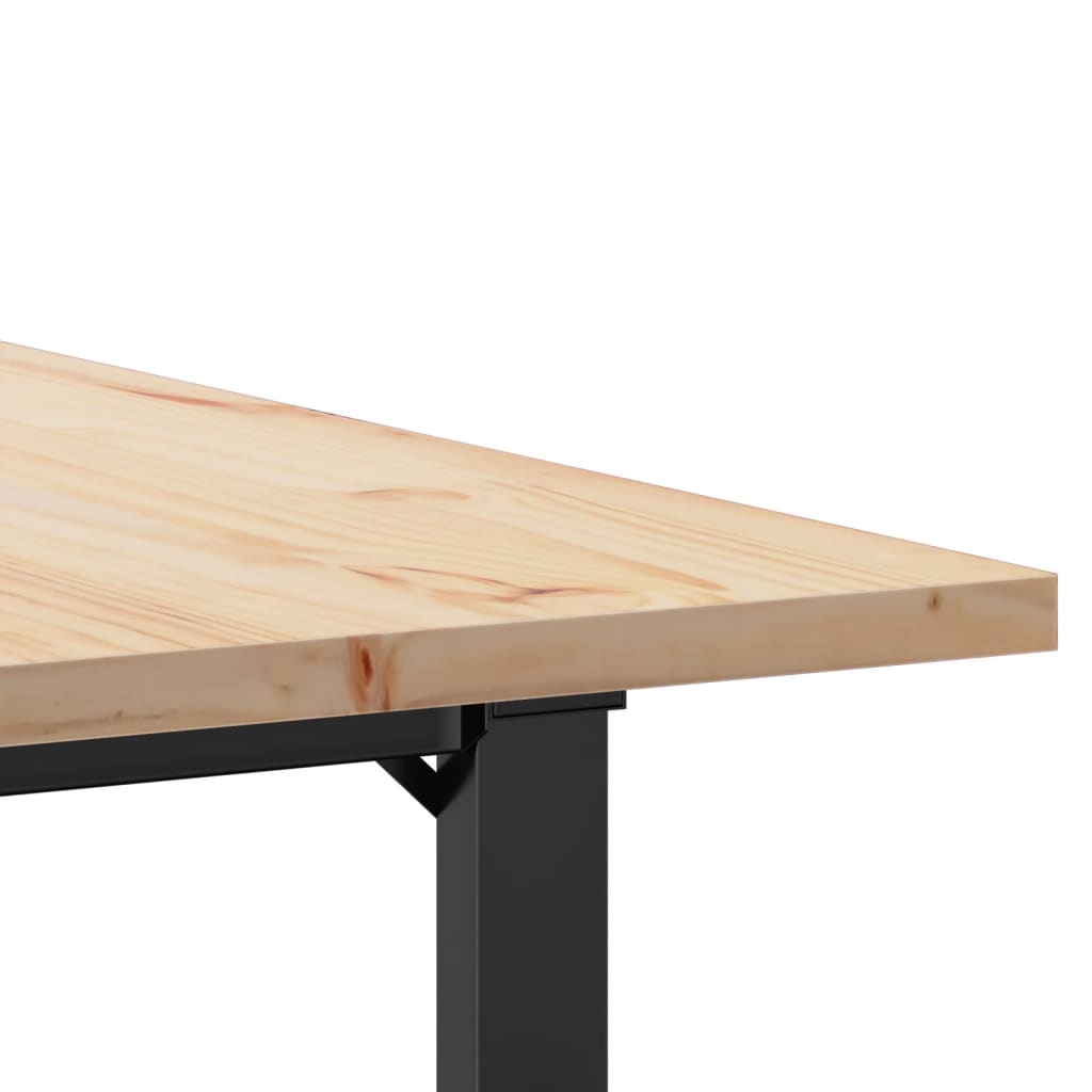 Table à manger cadre en O 80x80x75,5cm bois de pin massif acier - XIOS